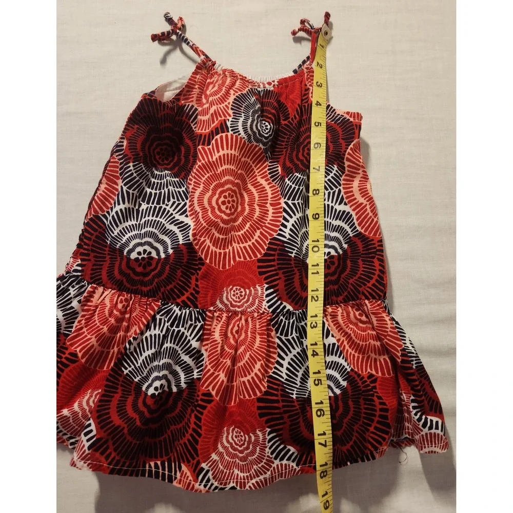 Old Navy Girls 18-24 Months Dress Red Blue Sleeveless Sun Dress Floral Patriotic